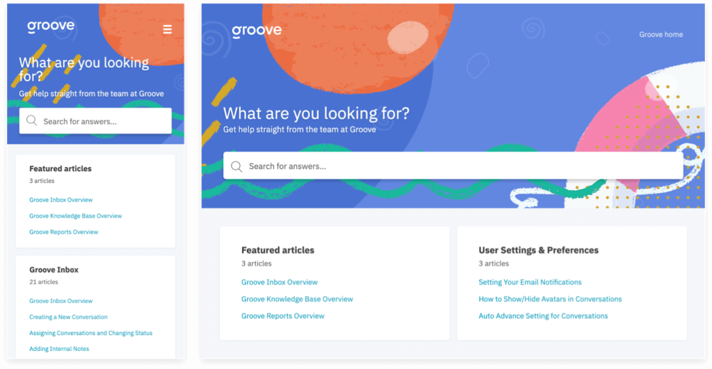 Groove’s branded knowledge base