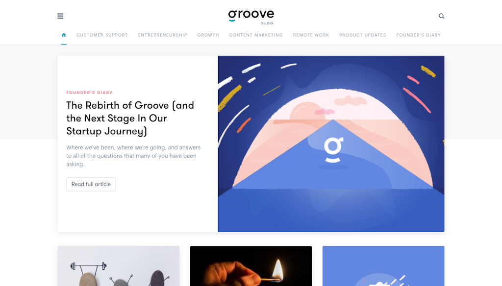 Groove blog homepage