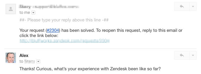 Conversation with Zendesk users