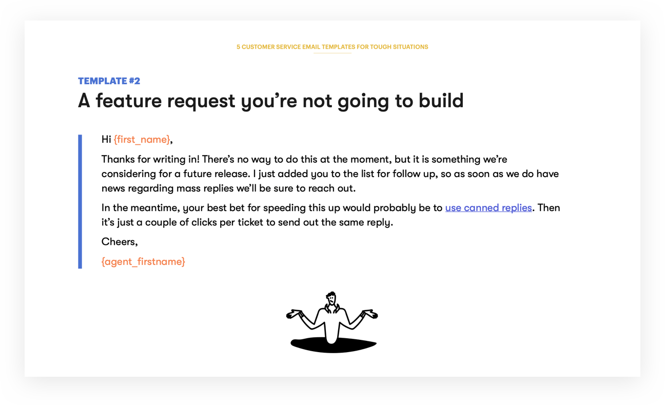 Customer Service Email Template 2 - A feature request you're not going to build