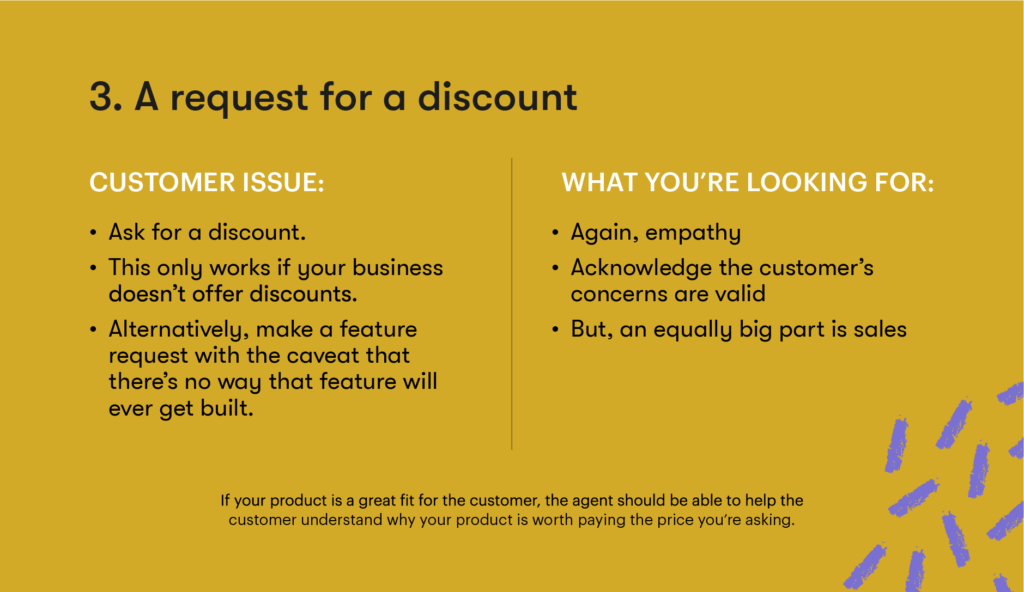 Customer service interview question 3 - Request for a discount