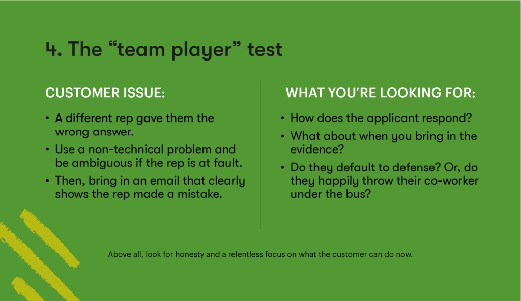 Customer service interview question 4 - The team player test