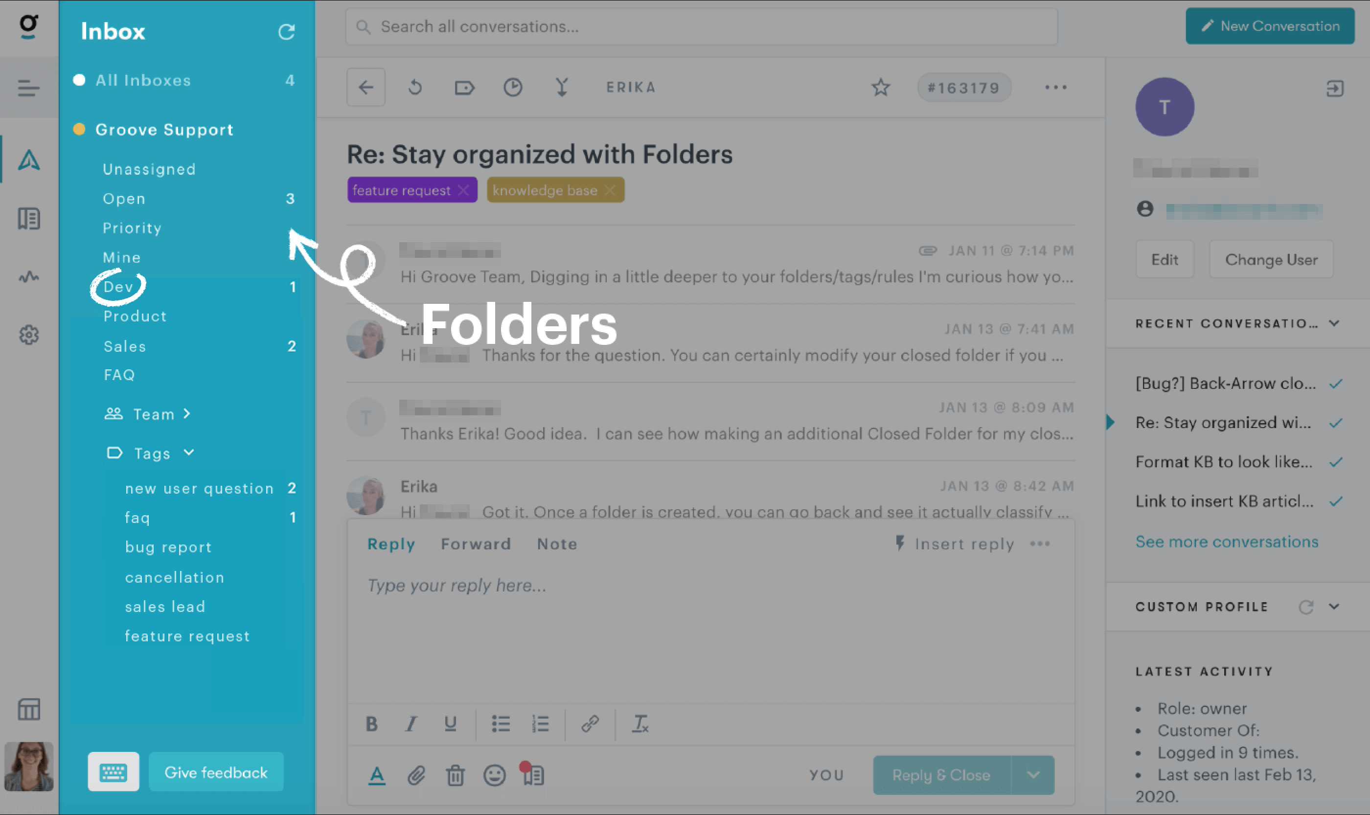 image of folders within our Customer Service Platform