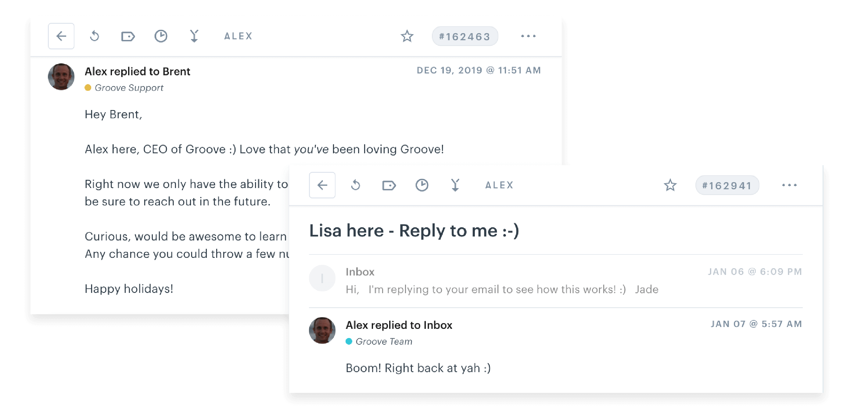 our CEO replying to customers within our Customer Service Platform