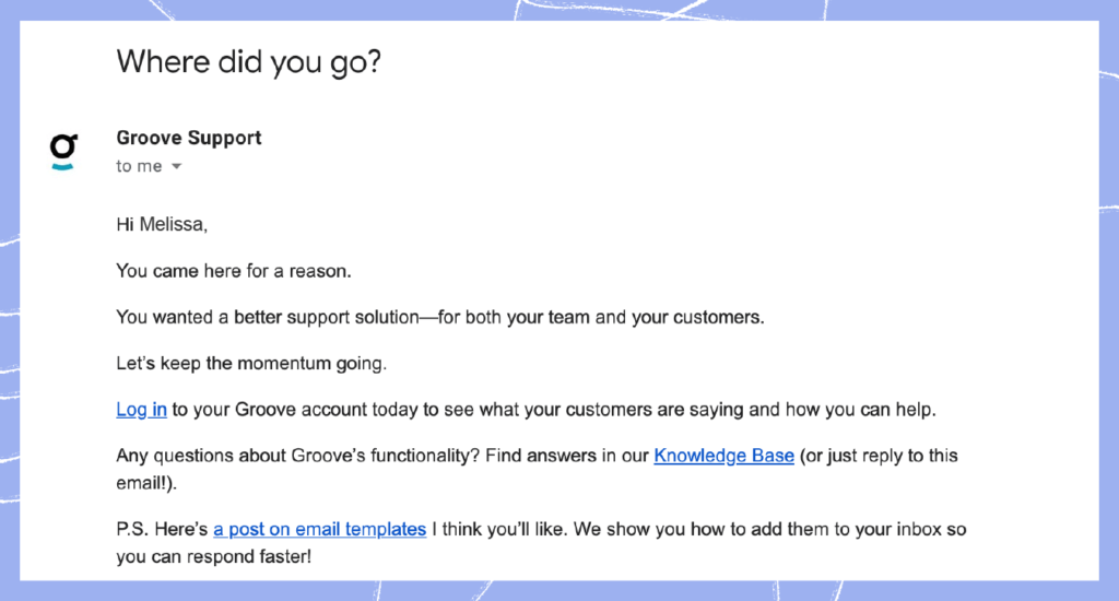Customer success strategy 9: Email to prevent churn