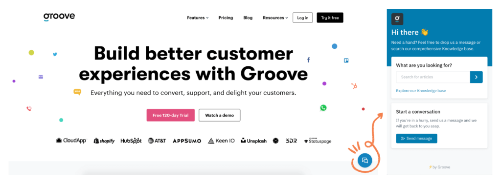 Top Customer Support Tools: Groove for support widget