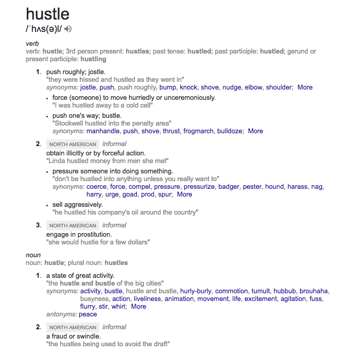 Hustle definitions