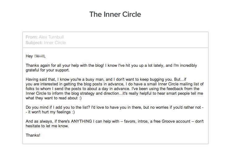 1000 blog subscribers: The Inner Circle